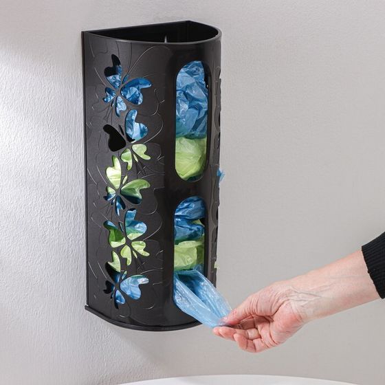 Корзина для пакетов Fly, 16,8×13,3×37,5 см, чёрный