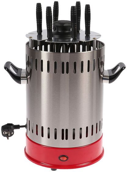 Шашлычница электрическая Sakura SA-7811SR 1000Вт серебристый/красный