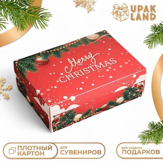 Подарочная коробка, сборная &quot;Счастливого Рождества&quot;, 24 х 17 х 8 см