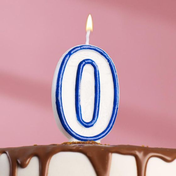 Свеча для торта «Цифра 0», 7 см, МИКС