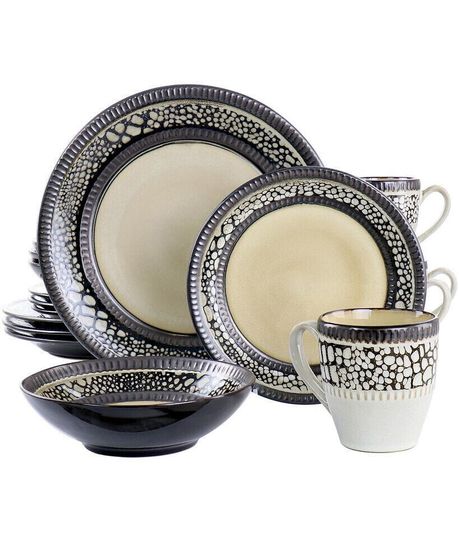 Desert Sand 16 Piece Stoneware Dinnerware Set, Service for 4