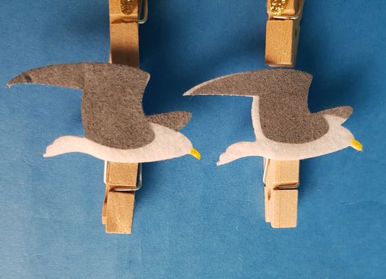 !Набор декоративных прищепок "Sea love" 4 шт, фетр/дерево