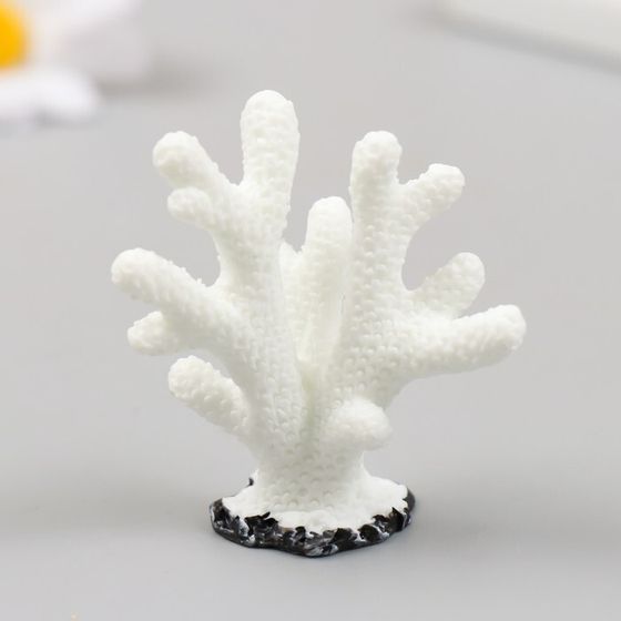 Фигурка для флорариума полистоун &quot;Монтипора пальчиковая&quot; белая 4,7х4,5 см