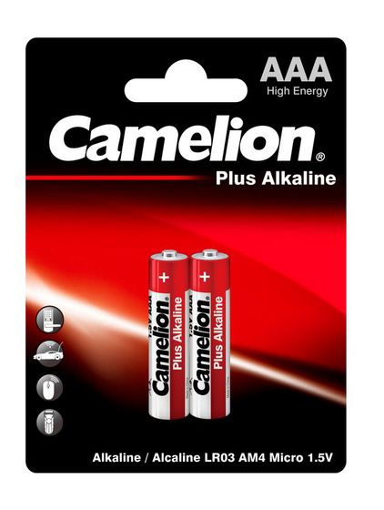 Батарейка Camelion Plus Alkaline LR03-BP2 AAA 1250mAh (2шт) блистер