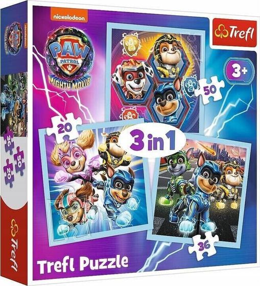 Trefl PUZZLE 3W1 TREFL MOC MIGHTY PUPS PAW PATROL PUD