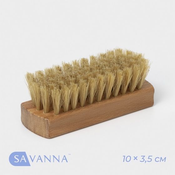 Щётка для обуви SAVANNA, 10×3,5 см, 59 пучков, натуральный волос