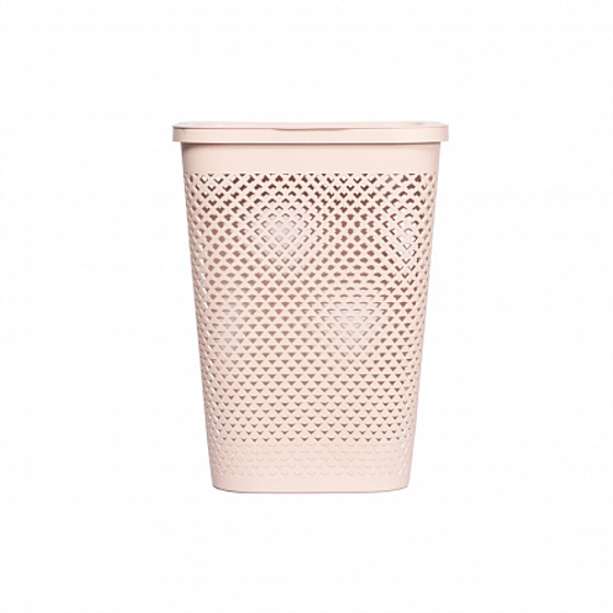 Корзина для белья PURE розовая 55л