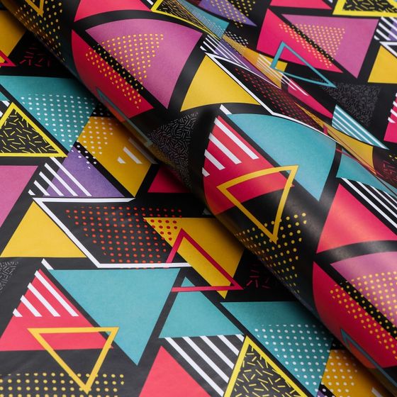 !09 Бумага упаковочная мелованная" Абстракция", 0,7 х 10 м, 70г/м2