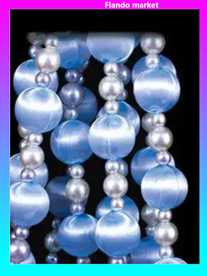 !09 ЕЛОЧНОЕ УКРАШЕНИЕ - БУСЫ &quot;VANILLA&quot; ШАРИКИ, 2 М., ЦВЕТ ГОЛУБОЙ