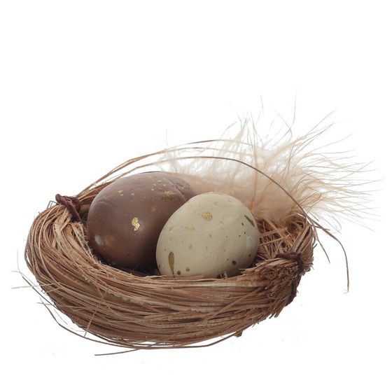 Набор из 6-ти изделий декоративных &quot;Гнездо пасхальное&quot;, Д18 Ш12 В2 см