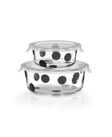 New York Deco Dot Round Food Storage Set, 2 Piece