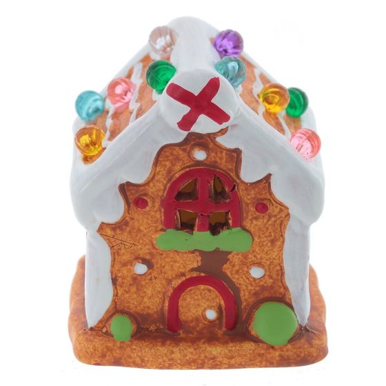 Фигурка декоративная с подсветкой &quot;Домик пряничный&quot;, L6 W5,5 H7,5 см,  LR44 2 шт.