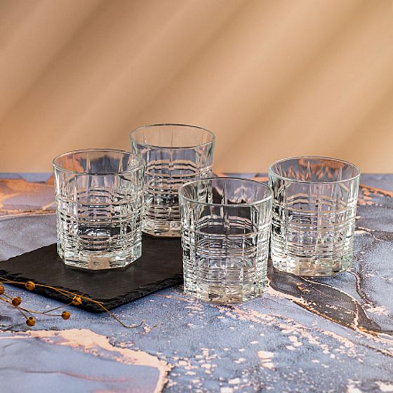 Набор стаканов для виски ДАЛЛАС ВРЕМЯ ДЕГУСТАЦИЙ 4шт 300мл