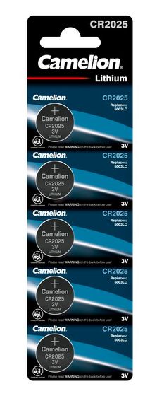 Батарейка Camelion Lithium CR2025 BL-5 CR2025 150mAh (5шт) блистер