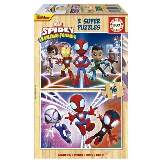 EDUCA BORRAS 2X16 Pieces Spidey &amp; His Amazing Friends Puzzle