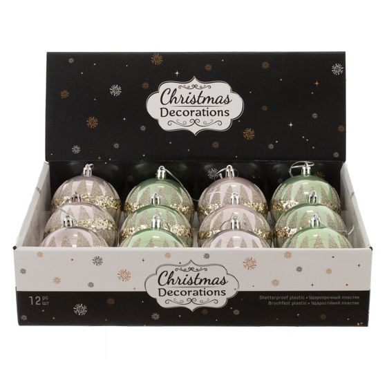 Набор из 12 шт: Украшение новогоднее "Шар", L35 W27 H9 см