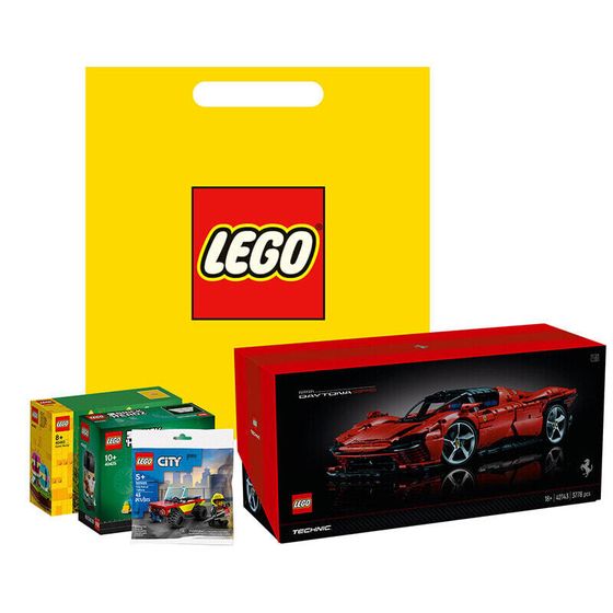 LEGO Ferrari Daytona SP3 Building Blocks 42143-Shopping Bag Set