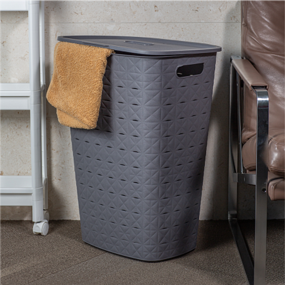 Корзина для белья SOFTEX тёмно-серая 56л