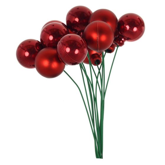 Набор из 12 шт, Изделие декоративное &quot;Ягоды&quot; (20мм), L9 W4 H15 см