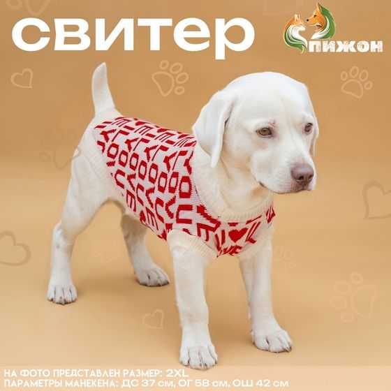 Свитер &quot;ILOVEYOU&quot;, XL (ДС 34, ОШ 34, ОГ 32-51 см)