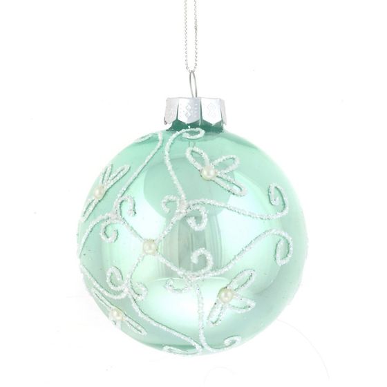 Украшение новогоднее Шар "Веселые ребята в бирюзовом" (блок 12 шт), D8 см, L36 W28 H11 см, 6в.