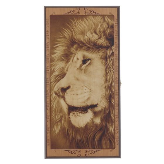 Игра настольная 2 в 1 ( шашки, нарды) "Лев", L50 W25 H3 см