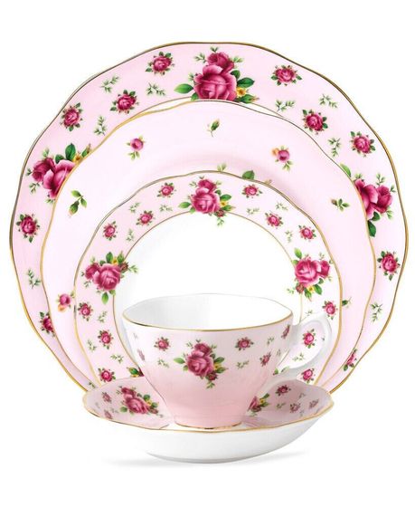 Old Country Roses Pink Vintage 5 Piece Place Setting