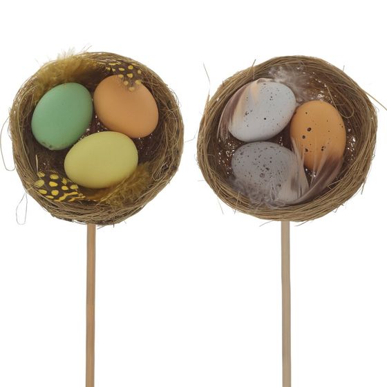 Изделие декоративное (вставка) "Гнездо пасхальное" (6*3), L5 W5 H22 см, 2в.