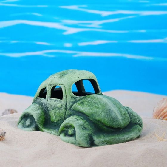 Декор для аквариума &quot;Машина малая&quot;, керамический, 19 x 10 x 9 см, зеленый  2620725