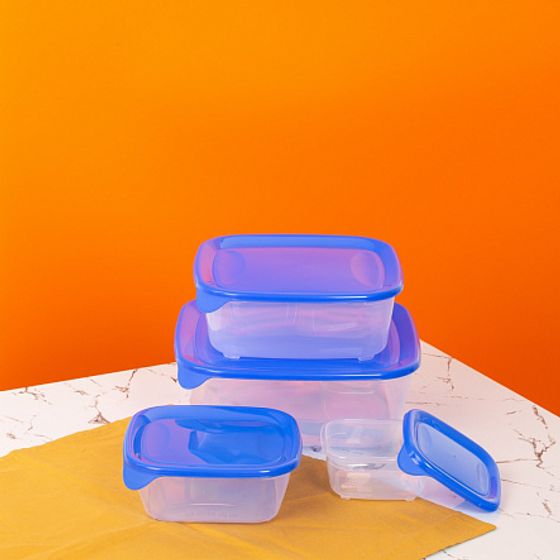 Набор контейнеров для СВЧ FRESH&amp;GO 0.81.72.90.25л синий