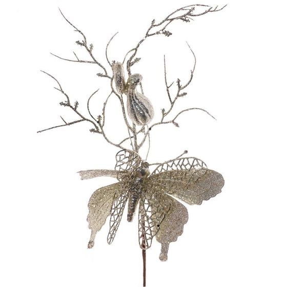 !09 Изделие декоративное "Бабочка", L15 W7 H40 см, дизайн микс