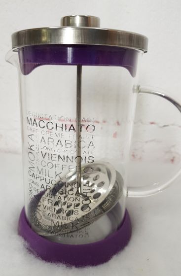 !09 Чайник с френч-прессом 800 мл. Цвет в ассортимент.+ чай в подарок (3 шт.)