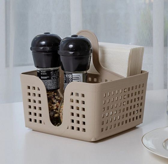 Органайзер переносной ЛОФТ слоновая кость 150х150х160мм с перегородкой