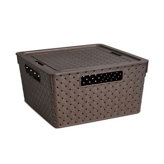 Коробка квадратная Violet Береста венге 11л с крышкой