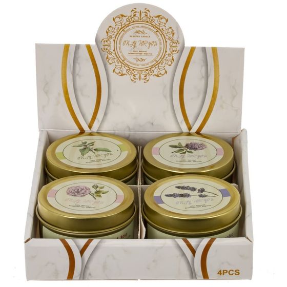 Свеча ароматическая (блок микс 4шт), D 6 см, L6 W6 H4 см, 4в.