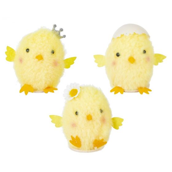 Фигурка декоративная &quot;Цыпленок&quot; (блок 12 шт), L7 W6 H7 см, 3в.