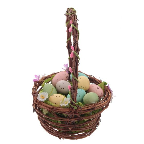 Изделие декоративное &quot;Корзинка пасхальная&quot;, L11 W11 H19 см