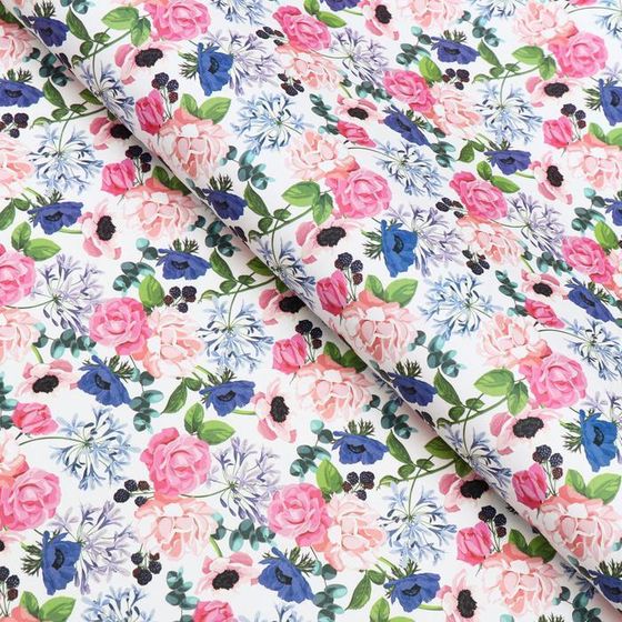 !Бумага упаковочная 2 листа крафт &quot;Розы, 0,5 х 0,7 м.