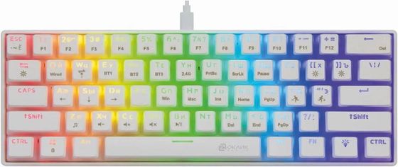 Клавиатура Oklick K763W LED игровая беспроводная белый (1920562)