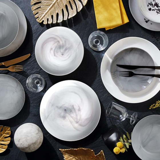 Тарелка обеденная DIWALI MARBRE WHITE25см