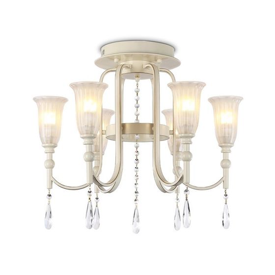 Люстра потолочная с хрусталём Ambrella light, Traditional, TR3242, 6хE14, цвет бежевый, золото