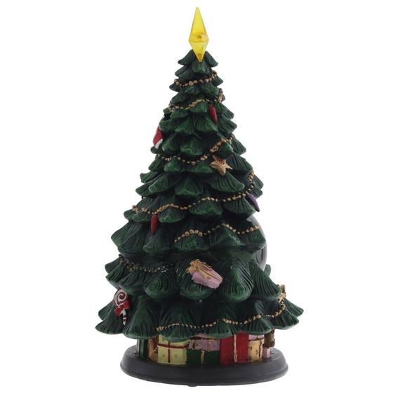 Фигур декор в стекл шаре &quot;Елка и Снеговик&quot; (подсв,муз, вьюга, AAх3 н/п), D 10 см, L19,5 W19,5 H35 см