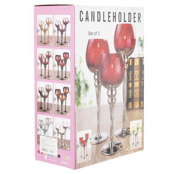 Набор из 3-х подсвечников, L33 W16 H46 см