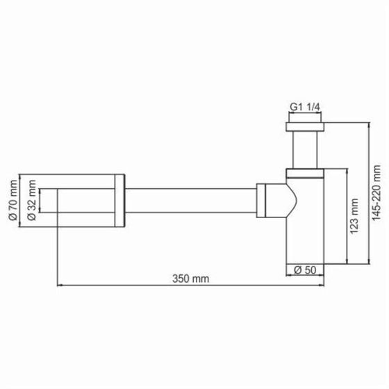 Сифон для раковины WasserKRAFT A093, 1 1/4&quot; x 32 мм, латунь/нержавеющая сталь, никель