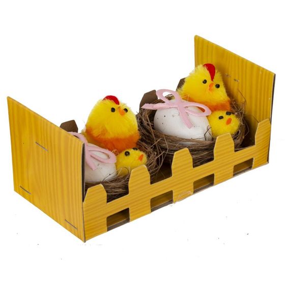 Набор из 2-х изделий декоративных "Гнездо пасхальное" (5,5*4), L11 W6 H6 см