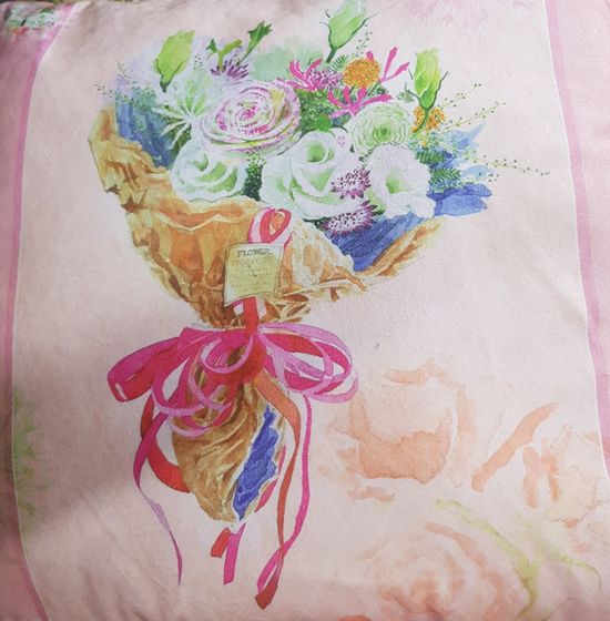 !09 Подушка декоративная "Букет" 45*45 см.