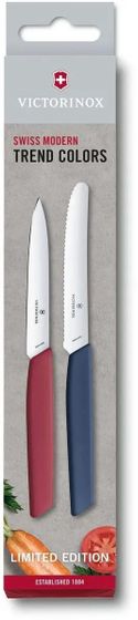 Набор ножей Victorinox Swiss Modern Bold LE 2022 (6.9096.2L1) 2шт бордовый/синий