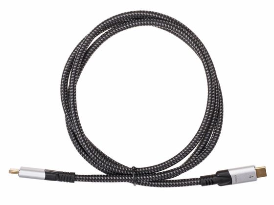 Кабель Vcom USB Type-C(m)-Type-C(m) 1.2м серый/черный (CU560-1.2M)