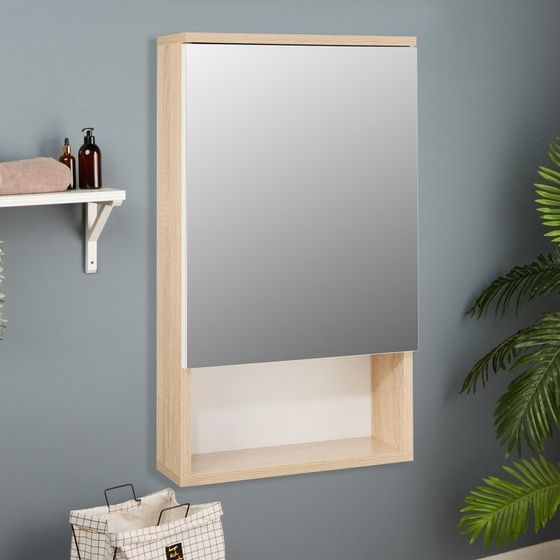Зеркало-шкаф для ванной комнаты &quot;Вена 40&quot; белый/сонома, 40 х 70 х 13,6 см