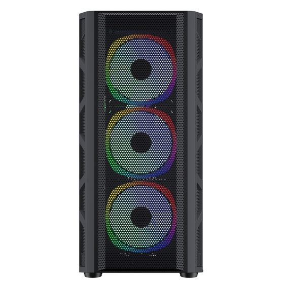 Корпус 1STPlayer FIREBASE XP-E черный без БП MidiTower ATX LED (XP-E-4F1)